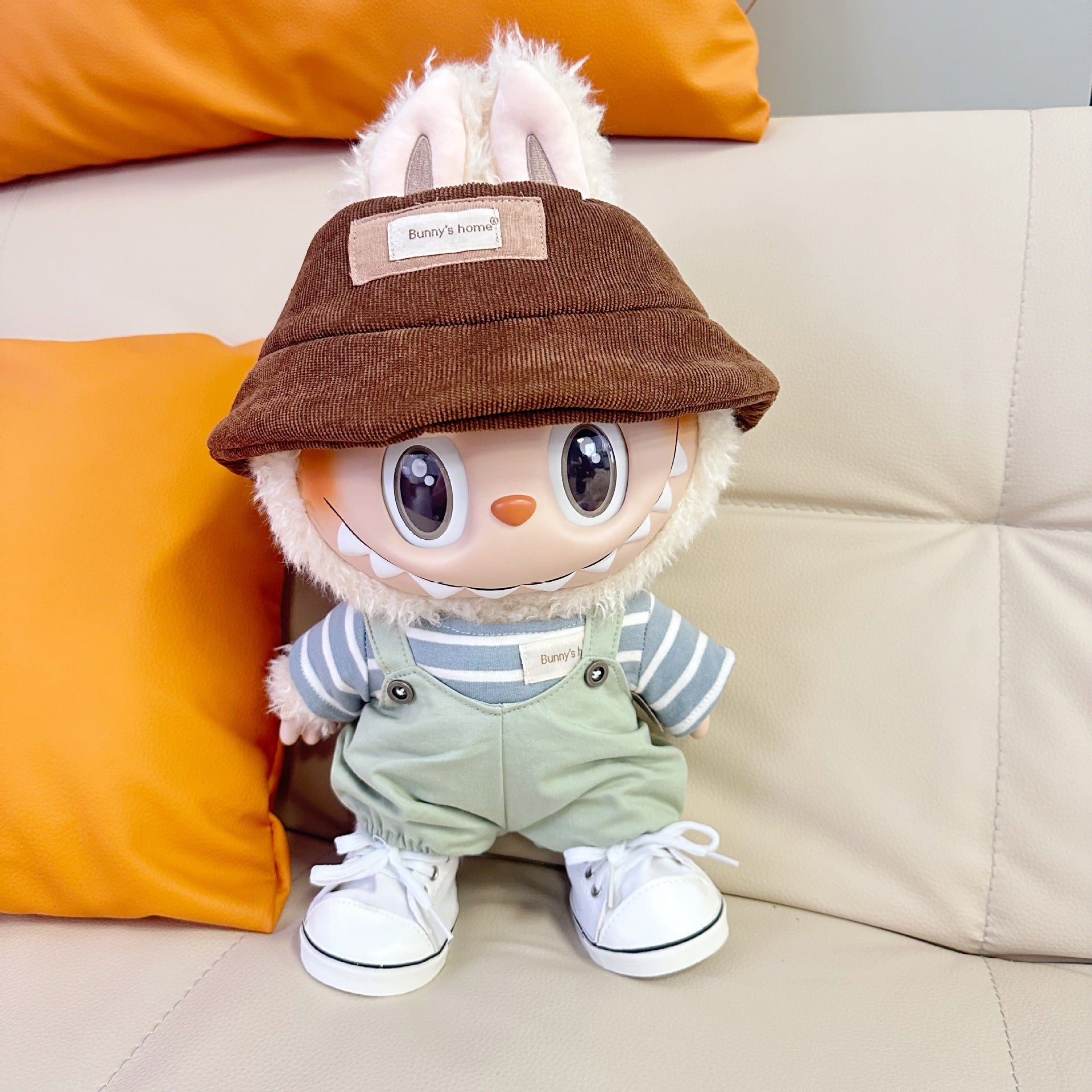 Only clothes] 38CM vinyl rag cloth clothes LABUBU doll for striped clothes twist buckle strap skirt suit