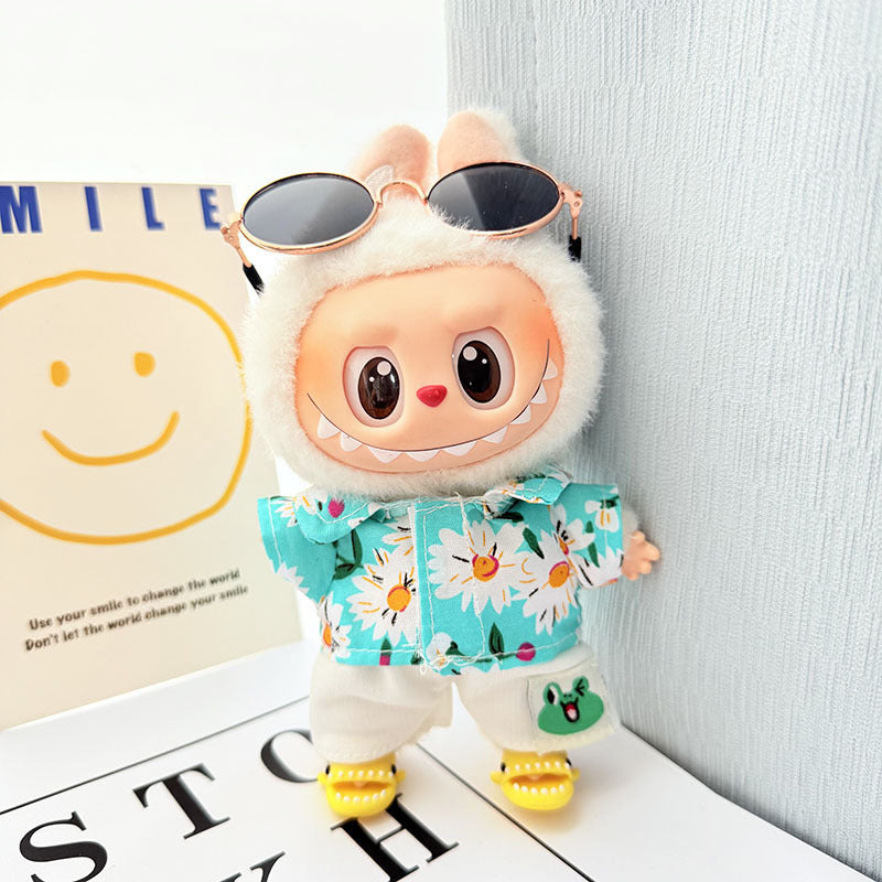Only clothes] first/second generation Labubu clothes pendant pull cloth sit party doll beach glasses suit