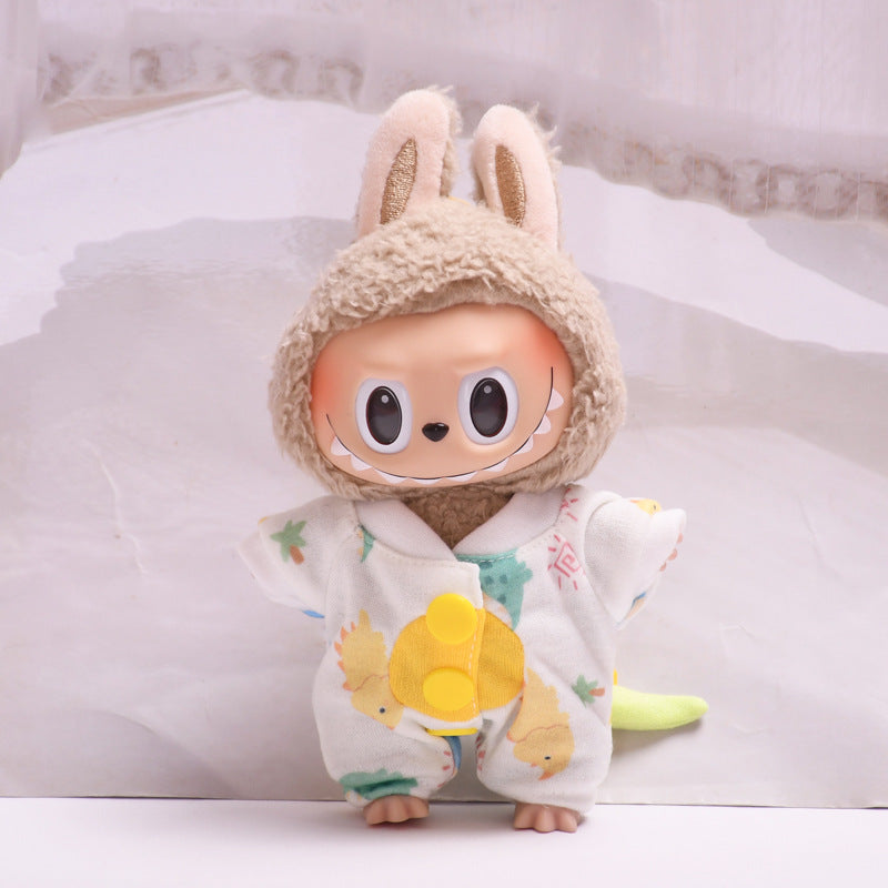 Only baby clothes] 17cm blind box cloth hanging clothes bear corduroy suspenders pants T-shirt key chain baby clothes