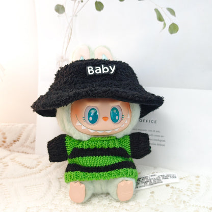 Clothing Only: First, Second, and Third Generation Blind Box Labubu Pendant Clothing, Sitting Labubu Party Doll Pink Sweater