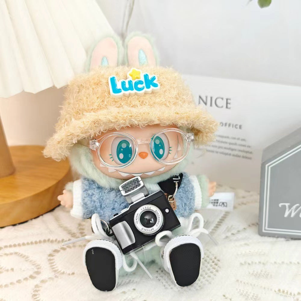 Only clothes] second generation labubu doll clothes Labubu sit party doll clothes brushed hat striped sweater