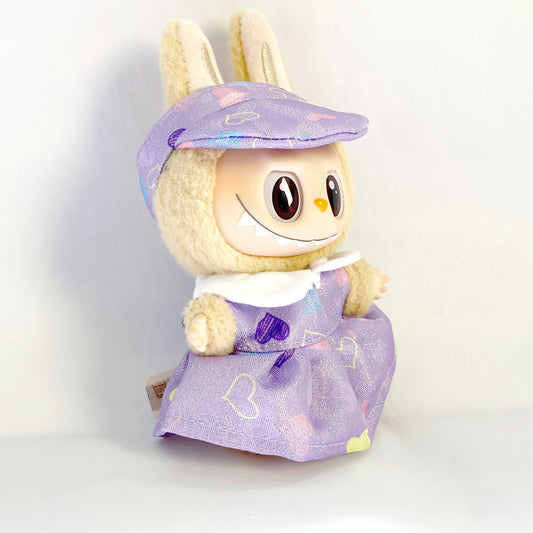 17cm First/Second Generation Labubuli Pendant Blind Box Doll Bright Colorful Skirt Colorfulful Heart Skirt Baby Clothes