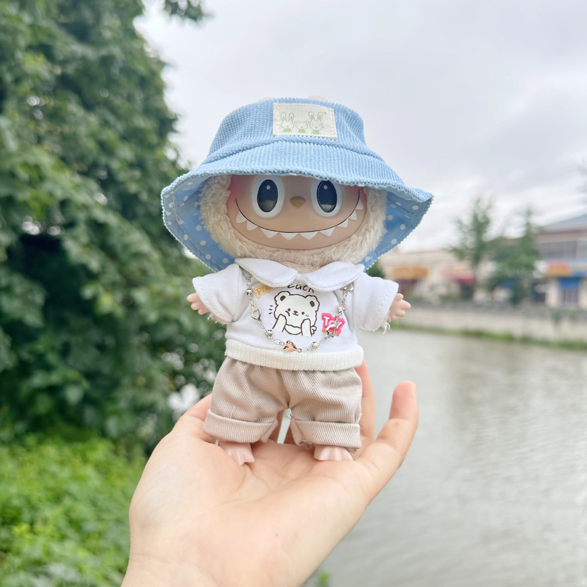 Only clothes] 17CM Rab cloth doll clothes blind box key chain LABUBU for lapel bear shirt suit