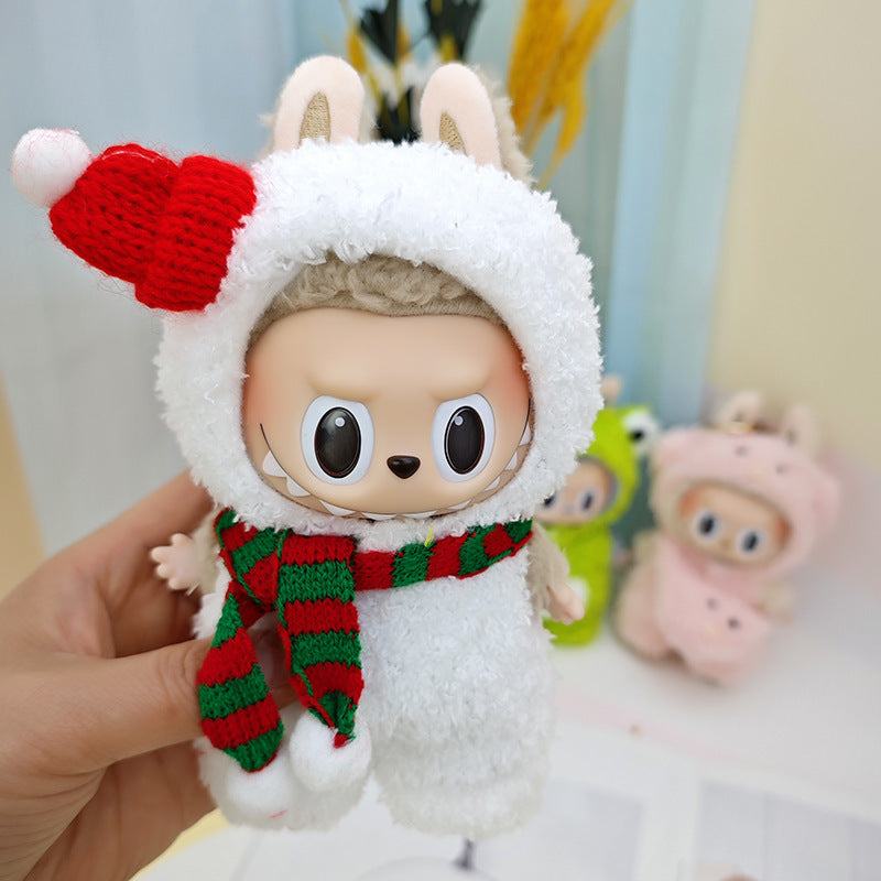 17cm Blind Box Keychain Cartoon Clothes Suitable for Rab Cloth Pendant Accessories Macaron Labubu Clothes Dress