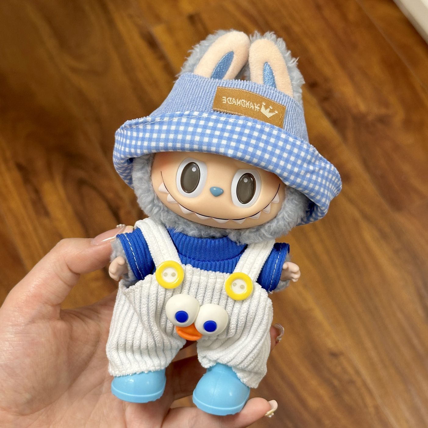 [Only Clothes] 17cm Blind Box Labubu Handmade Frog Piggy Stuffed Christmas Suit Labubu Hanging