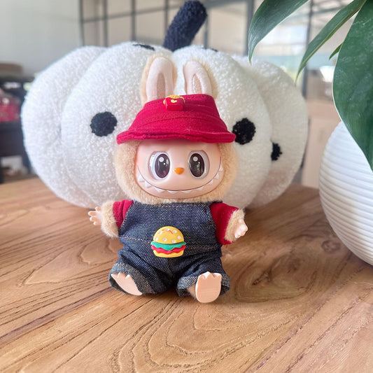 Clothes Only] Hamburg suit First/Second Generation Blind Box Labubu Doll Clothes Labubu Sitting Party Doll Clothes