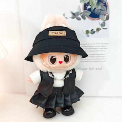 Labubu Doll Leather Outfit Set - Vest, Pants, Skirt & Accessories