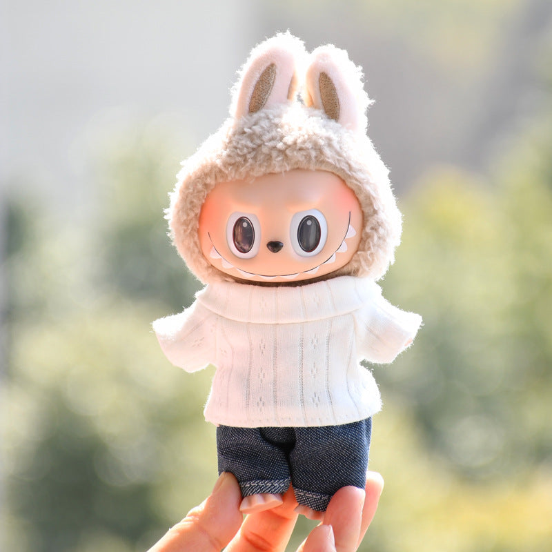 Only baby clothes] 17cm blind box cloth hanging clothes bear corduroy suspenders pants T-shirt key chain baby clothes