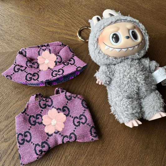 Labubu Doll Clothes Set - Casual Outfits with Replacement Letters
