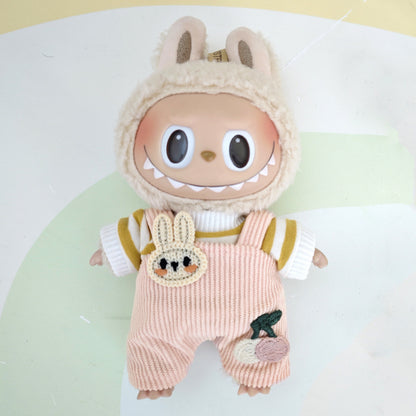 The suspenders are suit suitable for cloth pendant clothes to replace the 17cm Macaron vinyl Labubu doll clothes.
