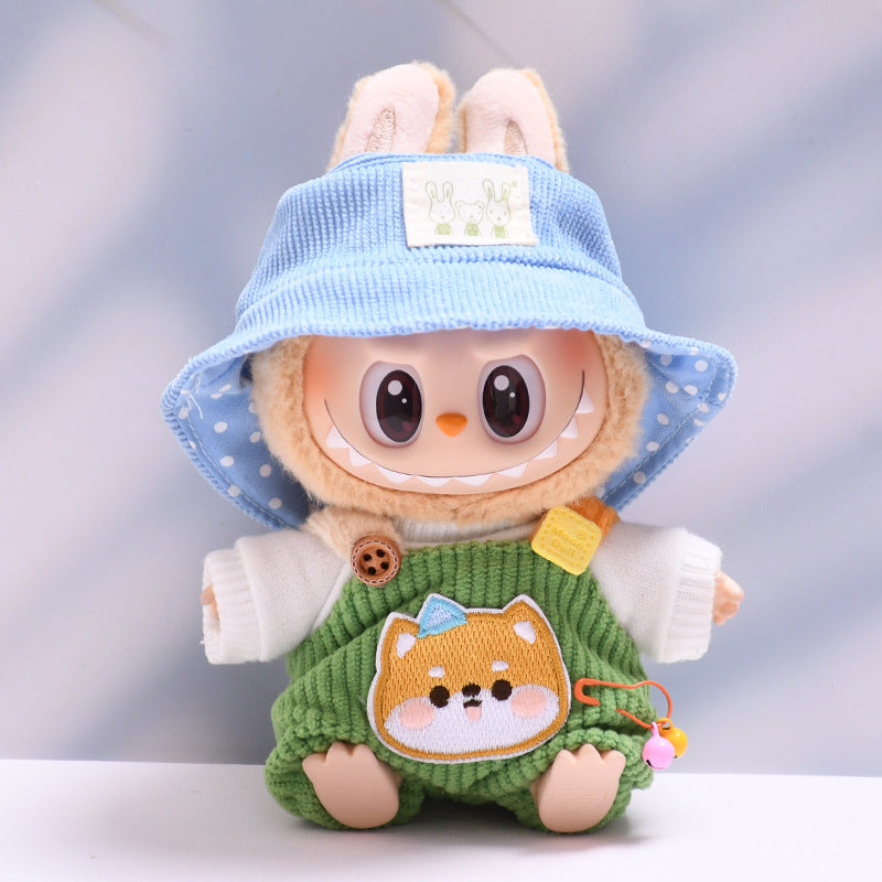 Only clothes] one or two generation pendant labubu small animal suspenders suit sit labubu change baby clothes