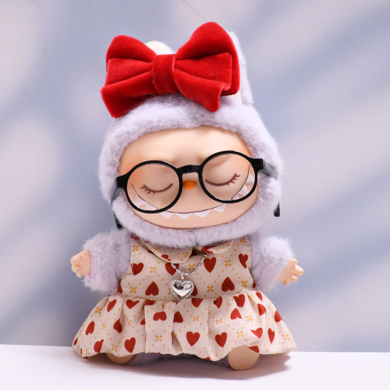 Only baby clothes] one or two generation pendant labubu clothes bow love skirt suit cloth baby clothes