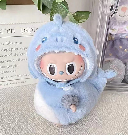 Only clothes] 17CM cloth cloth clothes key chain LABUBU big ear dog powder pig elk suit pendant spot