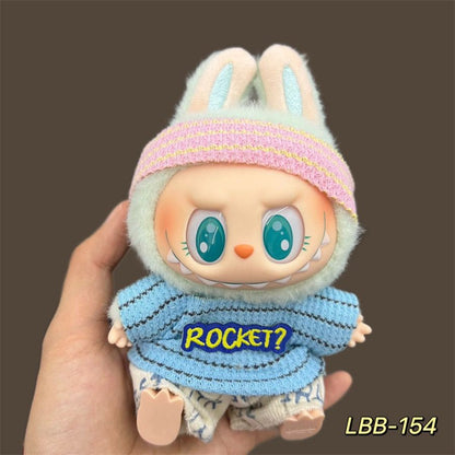 17cm Labubu Pendant Wearing Baby Clothes high quality Labubu Blind Box Pendant Doll Clothes Decorative suit