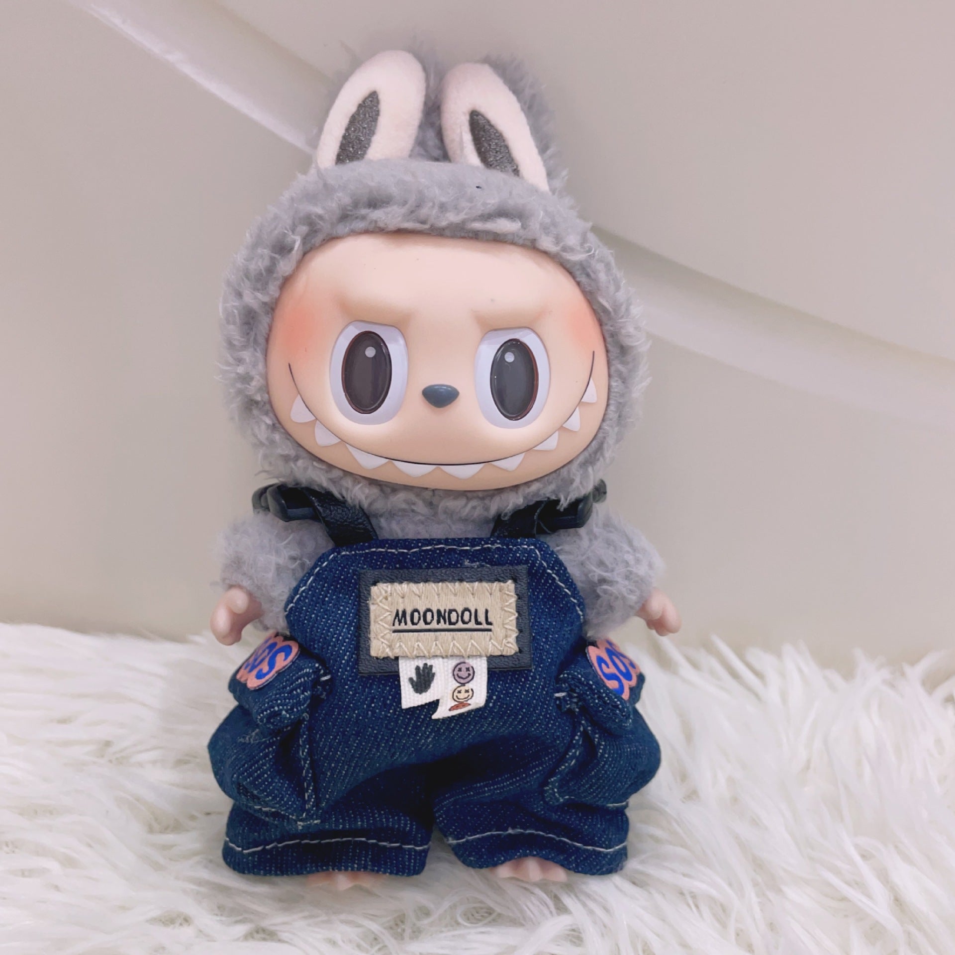 Labubu Doll Overalls Outfit Set for 17cm Vinyl Doll