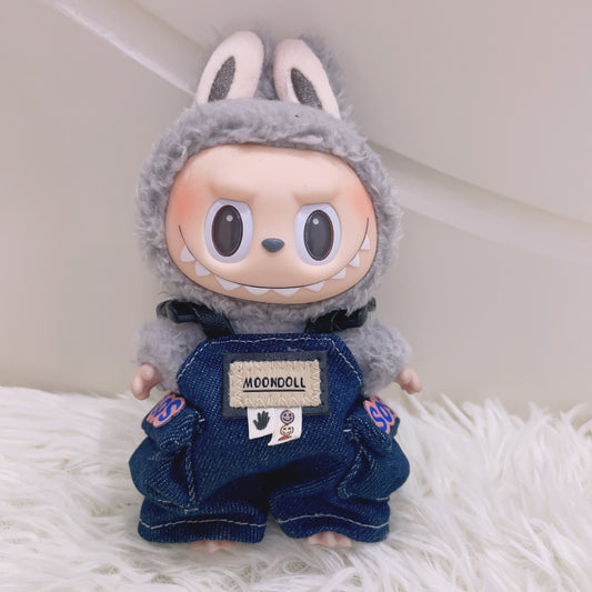 Labubu Doll Overalls Outfit Set for 17cm Vinyl Doll