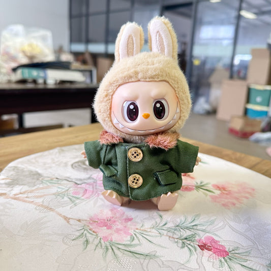 Only clothes] the first and second generation of blind box pull cloth clothes warm military coat suit LABUBU to suit for lei feng