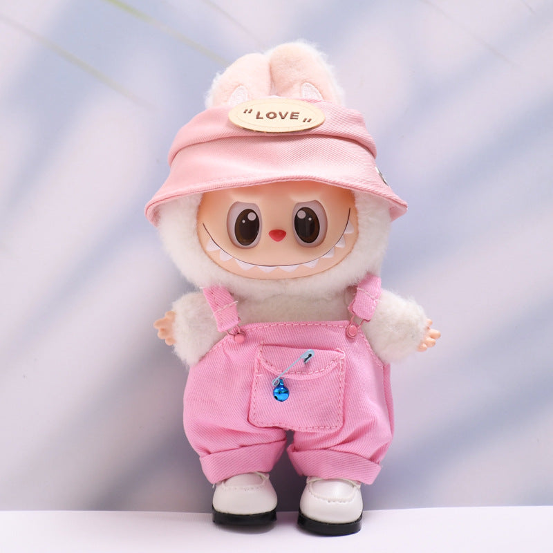 Only baby clothes] one or two generation pendant labubu clothes colorful pocket suspenders pants hat suit cloth baby clothes