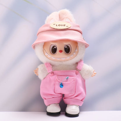 Only baby clothes] one or two generation pendant labubu clothes colorful pocket suspenders pants hat suit cloth baby clothes