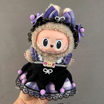 New 17CM Labubu Pendant for Baby Clothes high quality Labubu Blind Box Pendant Doll Clothes Decorative suit