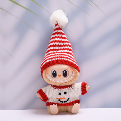 Labubu Christmas Sweater & Hat Set for 2nd Gen Pendant Doll