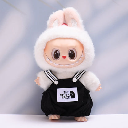 Labubu Doll Overalls & Hat Set - Trendy Outfit for 1st & 2nd Gen Pendant Labubu