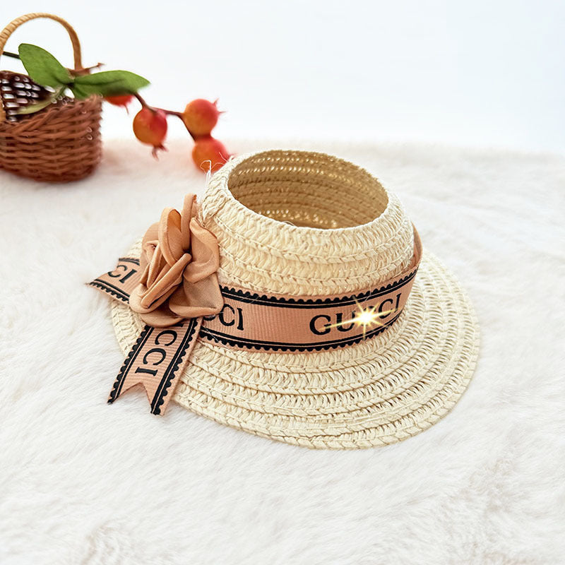Clothes Only] 17cm Pendant Labubu Clothes Cat t Camellia Straw Hat Suit Labubu Doll Clothes