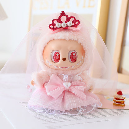 The first and second generation key chain Labubu clothes pendant pull cloth for wedding dress suit wedding suit hat shoes