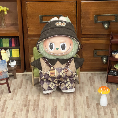 Labubu Doll Clothes 17cm Pendant First, Second and Third Generation Vinyl Plush Doll Replacement Clothes Set Wholesale