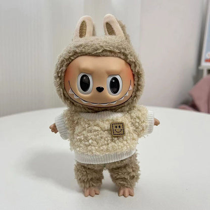 Labubu 17cm Zipper Shirt & Cute Outfits for Vinyl Doll