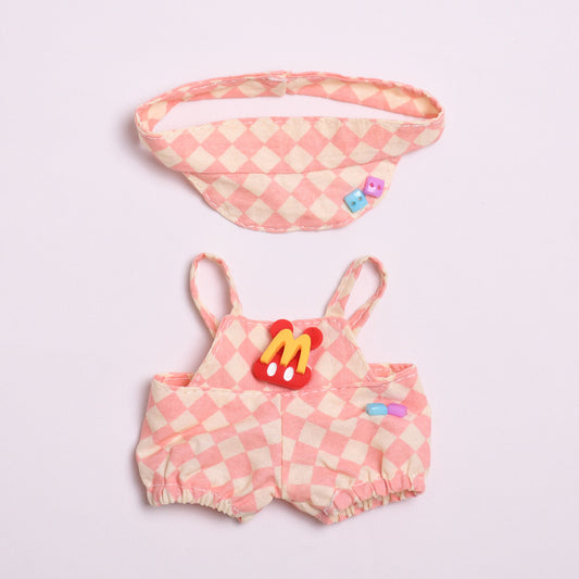 Only clothes] pendant 17cm cloth cloth clothes plaid tennis clothing hat vinyl LABUBU keychain doll clothing