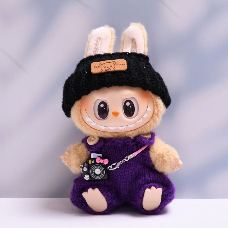 Only clothes] the first and second generation of cloth pendant wool belt pants hat suit Labubu change baby clothes