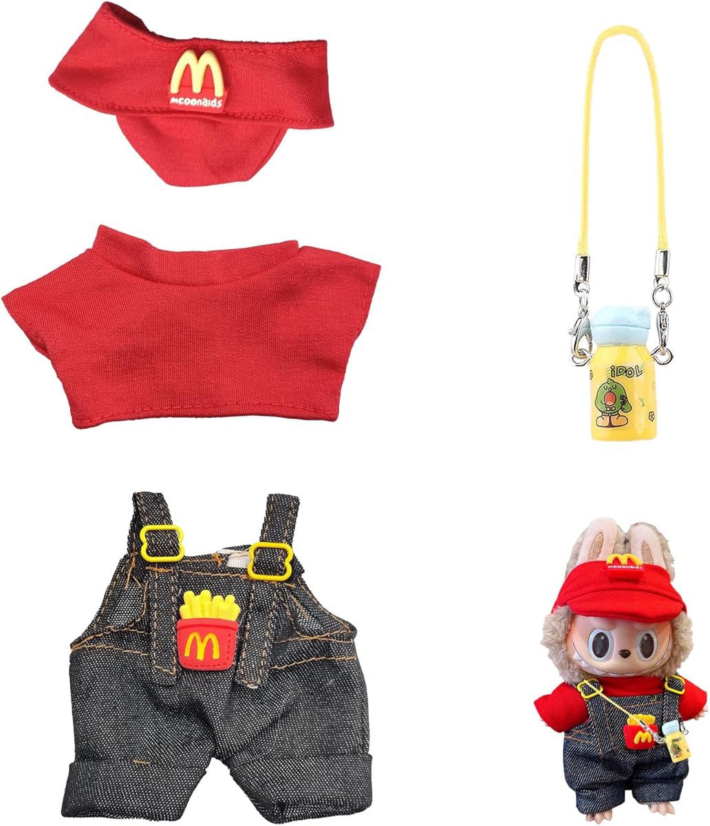 Labubu Doll Clothes for 17cm Vinyl Doll - Cute Outfit Set