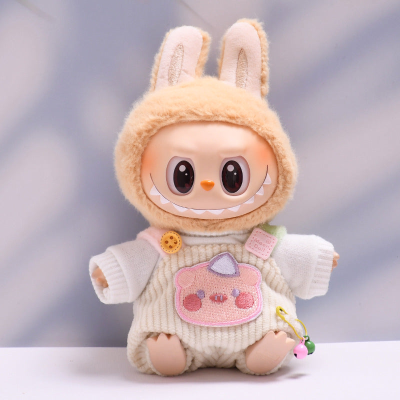 Only clothes] one or two generation pendant labubu small animal suspenders suit sit labubu change baby clothes