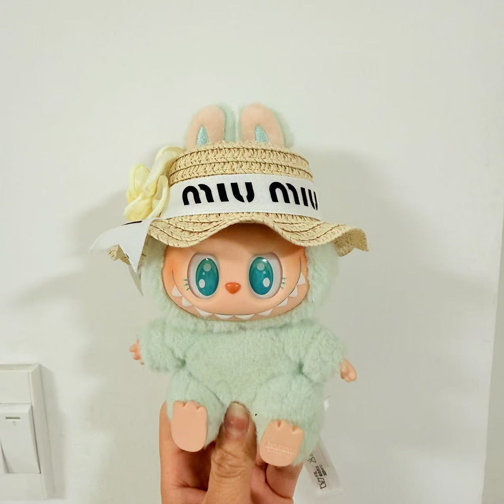 Clothes Only] Labubu Doll Coat Summer Hat suit Second Generation LABUBU Sit Party Series Doll Doll Coat