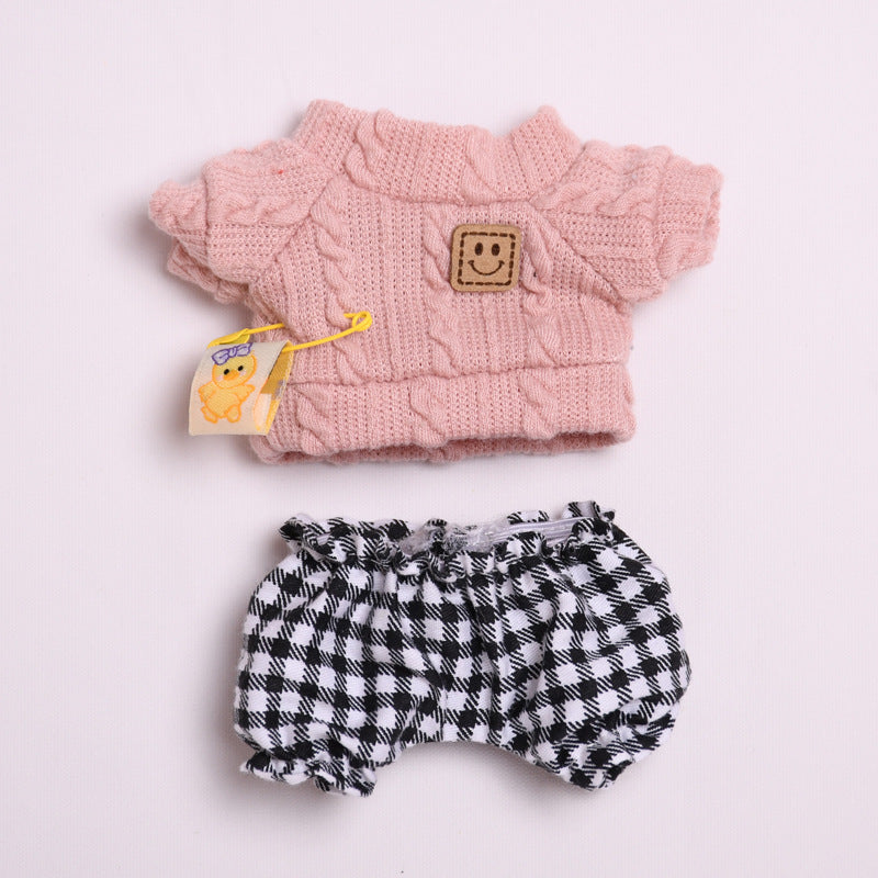 Labubu Doll Clothes - Smiley & Twist T-Shirts with Shorts Outfits