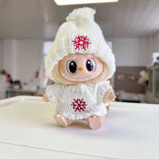 Only clothes] the first and second generation blind box labubu doll clothes pendant LABUBU suit for winter snowflake hat
