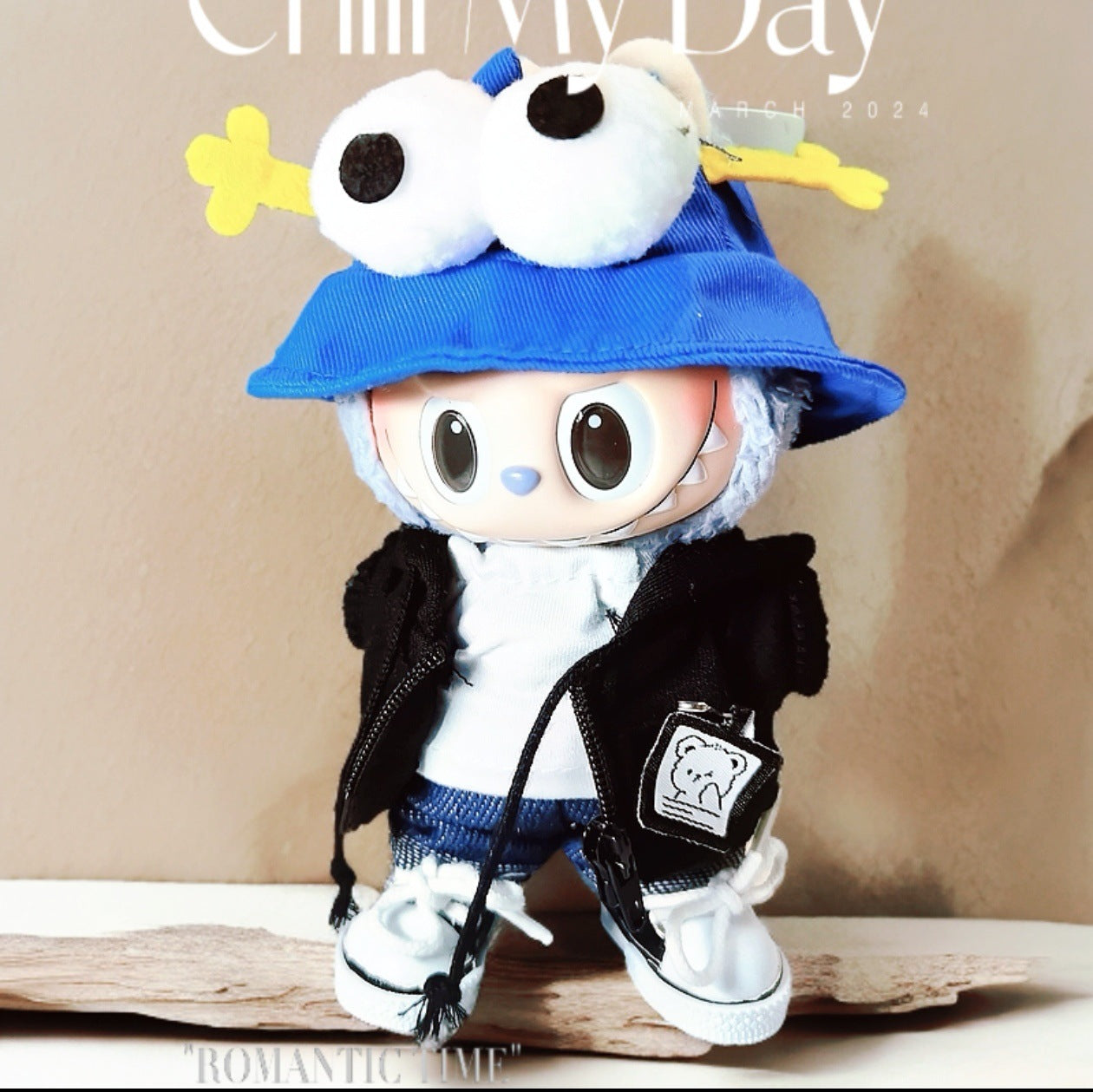 Labubu Doll Outfit Set - White & Black Jacket with Accessories
