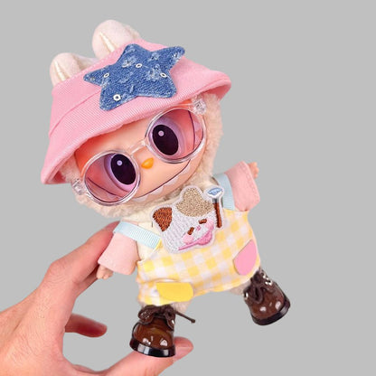 Labubu Doll Clothes Set for 17cm Pendant Doll - Flower, Bear, Cake Party Styles