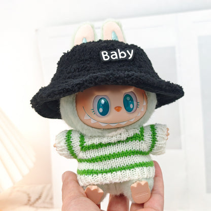 Clothing Only: First, Second, and Third Generation Blind Box Labubu Pendant Clothing, Sitting Labubu Party Doll Pink Sweater