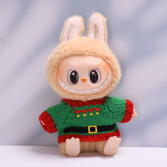 Labubu Christmas Sweater & Hat Set for 2nd Gen Pendant Doll
