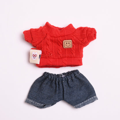 Labubu Doll Clothes - Twist T-Shirt & Shorts Outfit for 17cm Pendant Doll