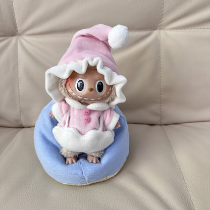 Only clothes] pendant cloth cloth clothes 17CM blind box LABUBU eggshell three-piece jacket pants hat cute