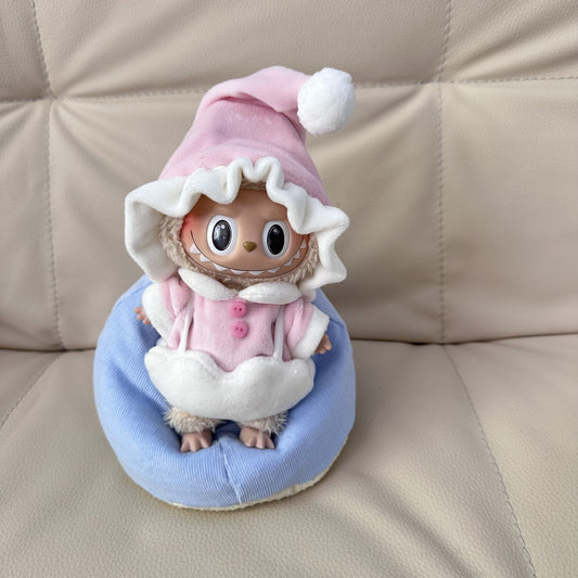 Only clothes] pendant cloth cloth clothes 17CM blind box LABUBU eggshell three-piece jacket pants hat cute