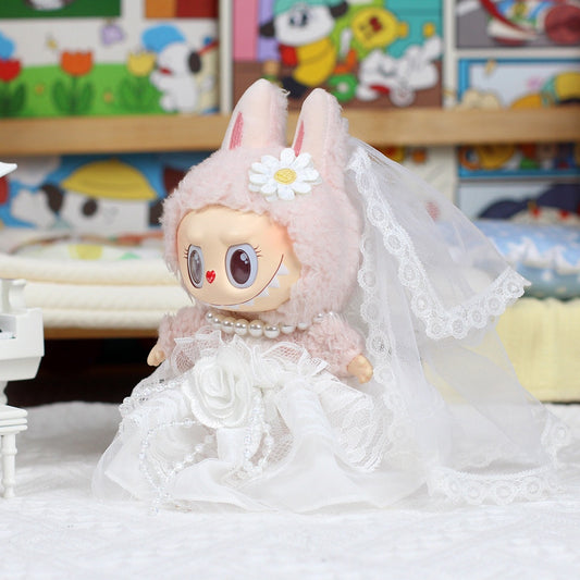 Labubu Labubu Doll Clothes suit First and Second Generation Sitting Party 17cm Vinyl Plush Doll Clothes Slip Skirt