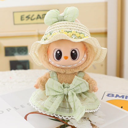 Generation II Blind Box Labubu Pendant Clothes Rab Cloth Sit Clothes Baby Clothes Pink Love Bear dress