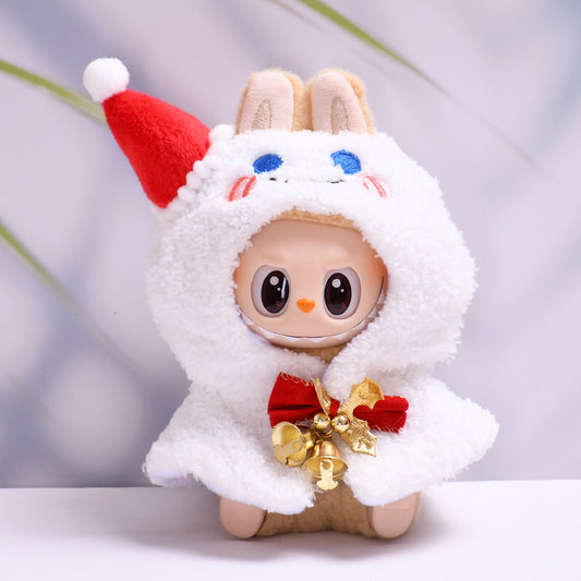 Labubu Doll Christmas Reindeer & Snowman Shawl Outfit for 1st & 2nd Gen Pendants