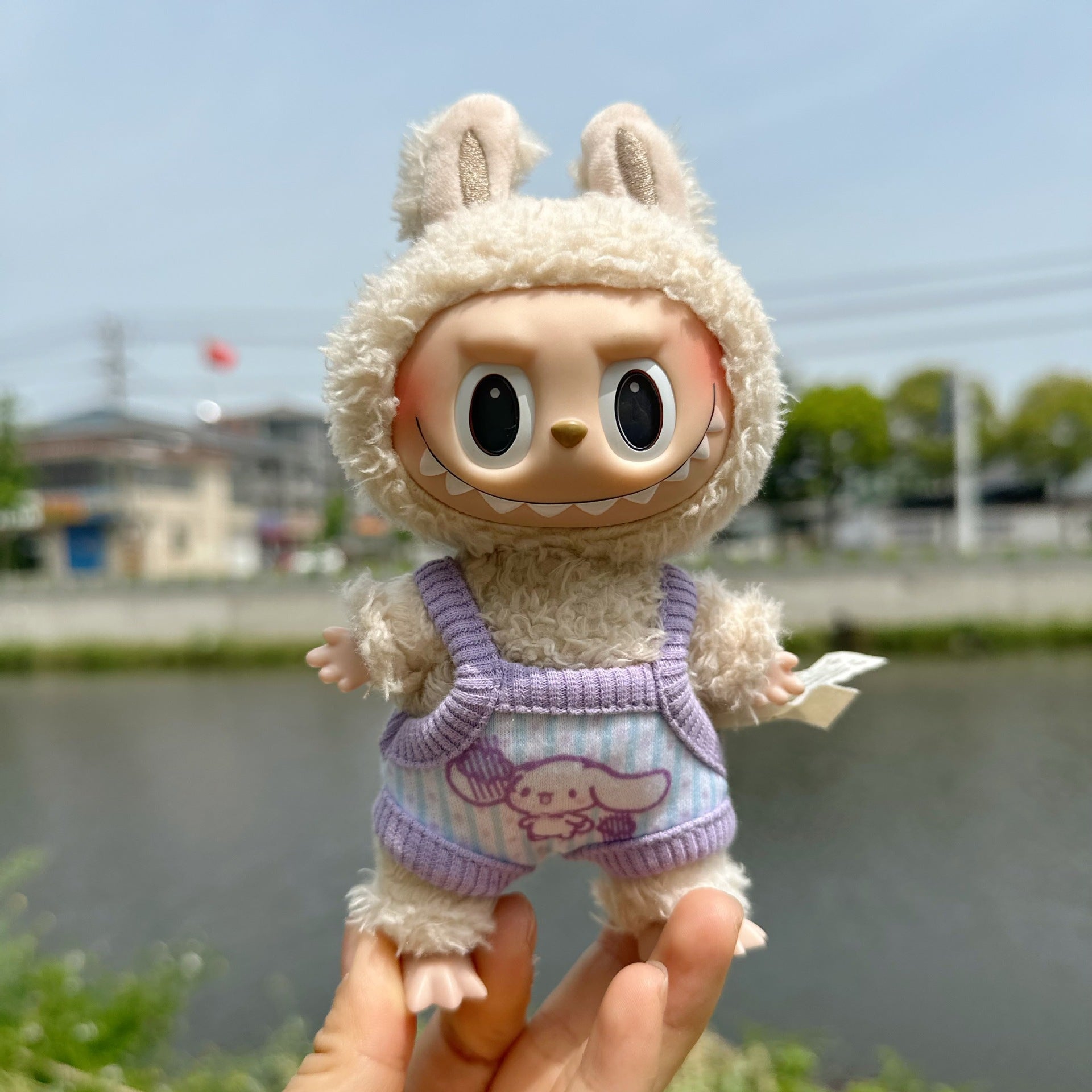 Clothes Only] Vinyl Rab Clothes 17CM Blind Box LABUBU Accessories for Piggy Shirt Bib Hat