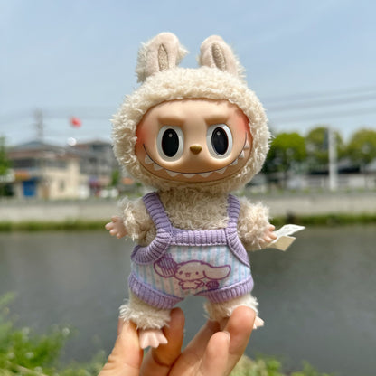 Clothes Only] Vinyl Rab Clothes 17CM Blind Box LABUBU Accessories for Piggy Shirt Bib Hat