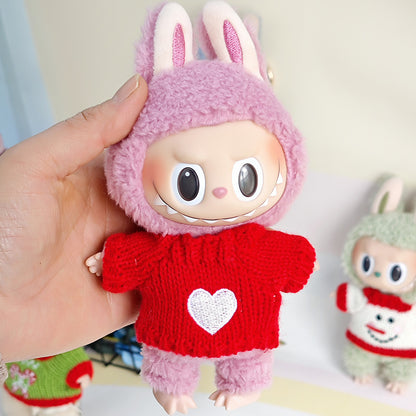 Sweater suitable for pulling cloth pendant clothes for knitted sweater 17cm labubu pendant doll clothes replacement